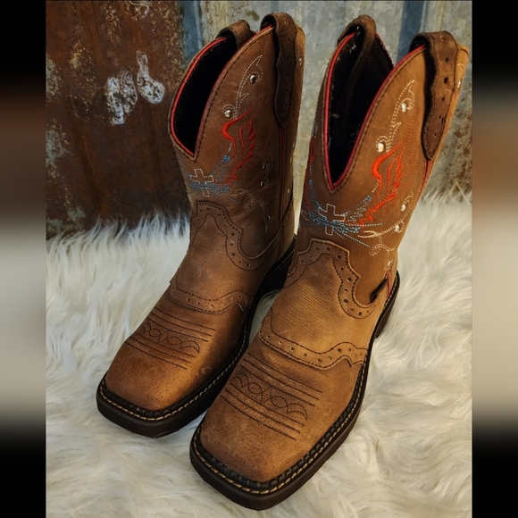 NWT Justin Gypsy Leather Studded Cowgirl Boots - Picture 14 of 14